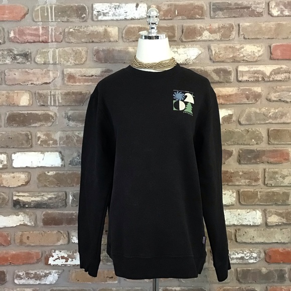 PATAGONIA Unisex Black Crewneck Graphic Sweatshirt Men's M Women's L - Picture 1 of 5